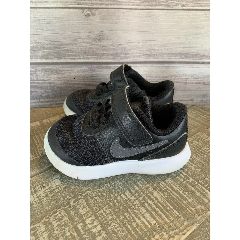 Nike Flex Contact Black‎ Walking Athletic Shoes Sneakers Baby Toddler Size 5C